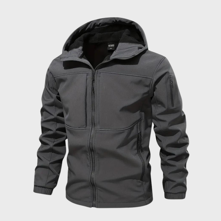Casual Men's Jacket with Hood - Marco-Gray-S-Nora Luxe