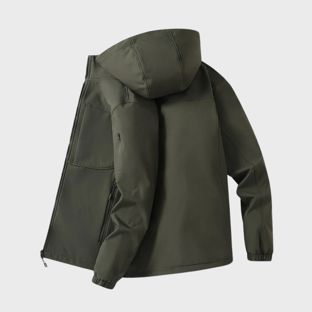 Casual Men's Jacket with Hood - Marco-Khaki-XS-Nora Luxe
