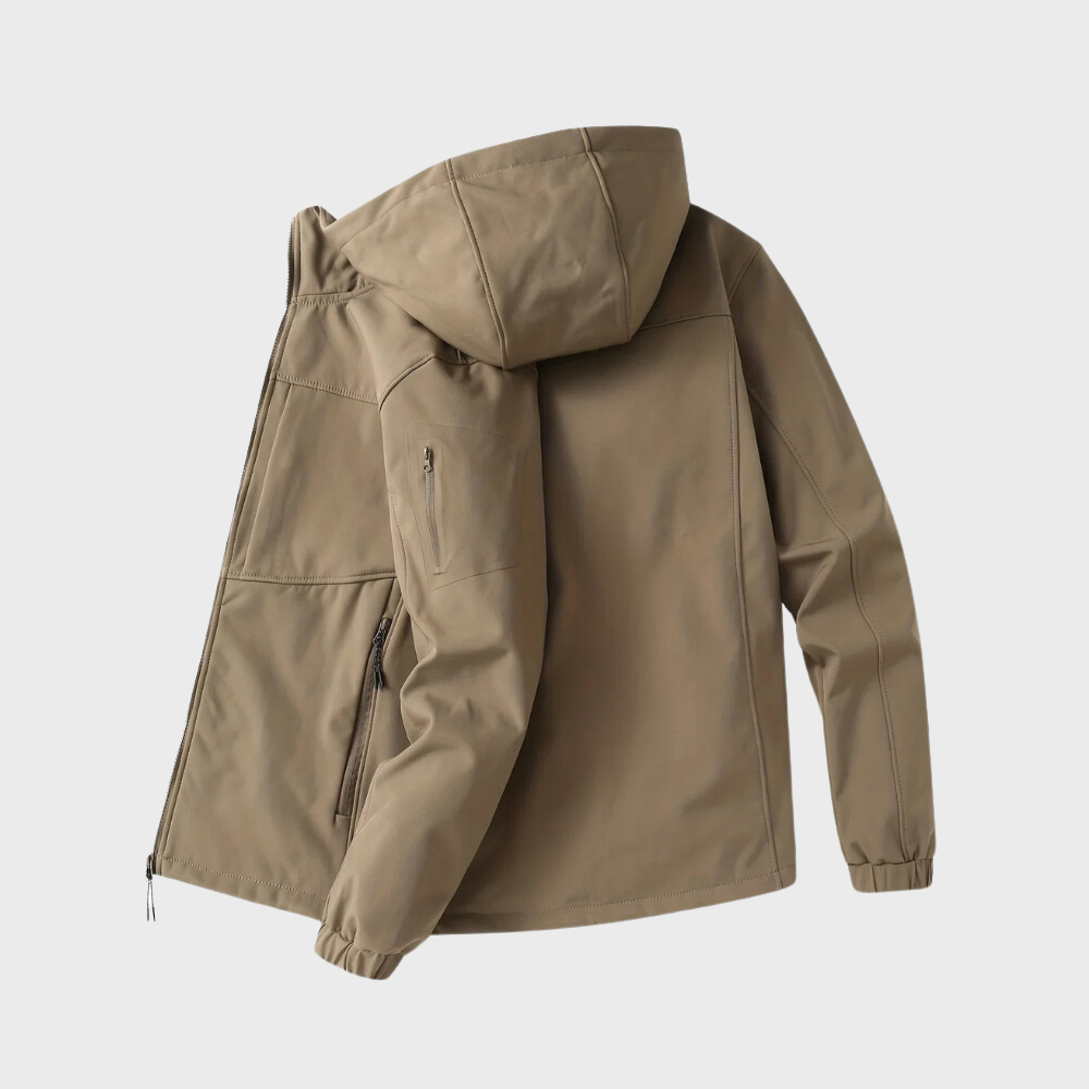 Casual Men's Jacket with Hood - Marco-Khaki-XS-Nora Luxe