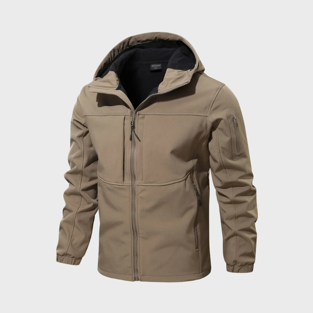 Casual Men's Jacket with Hood - Marco-Khaki-XS-Nora Luxe