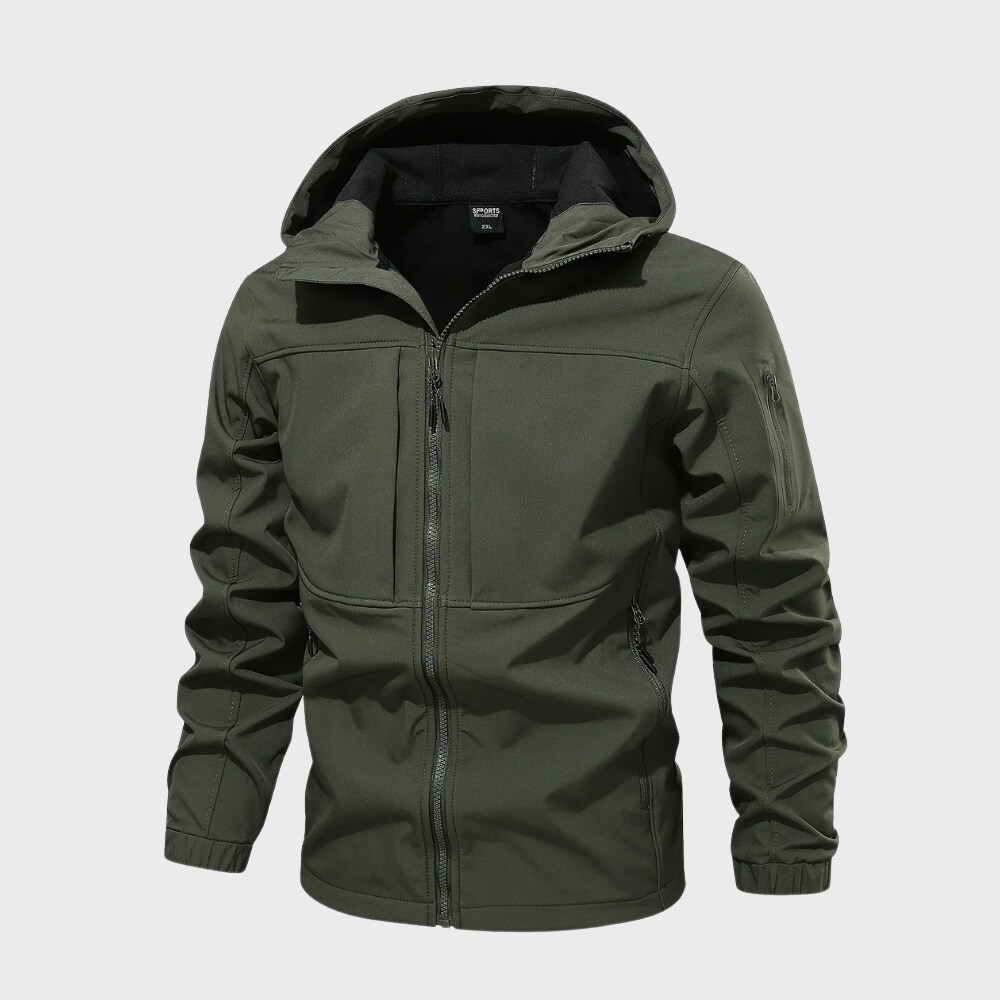 Casual Men's Jacket with Hood - Marco-Olive green-XS-Nora Luxe