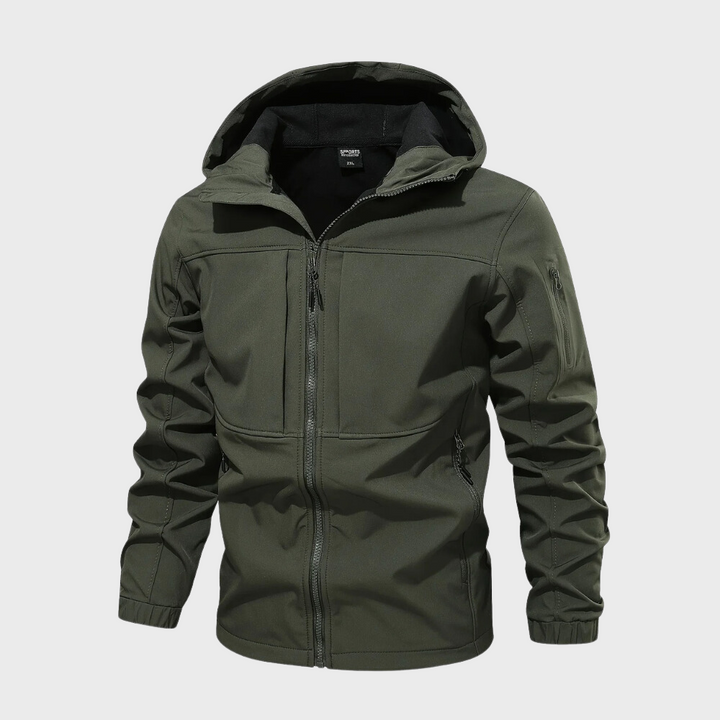 Casual Men's Jacket with Hood - Marco-Olive green-XS-Nora Luxe