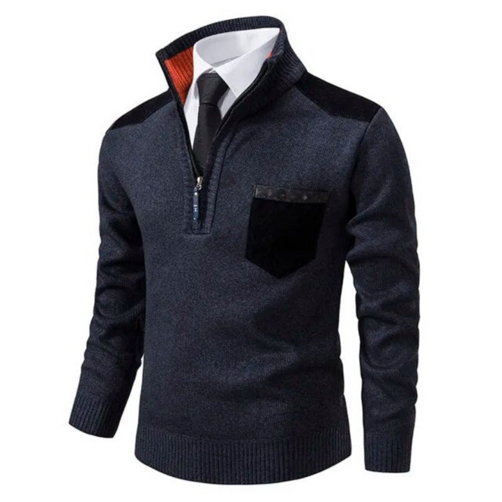 Casual Men's Sweater - Liam-Dark Blue-XS-Nora Luxe