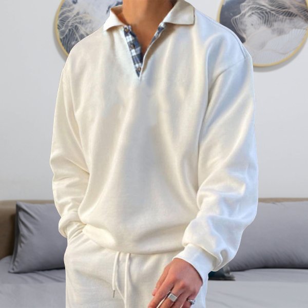 Casual Men's Sweater - Victor-White-S-Nora Luxe