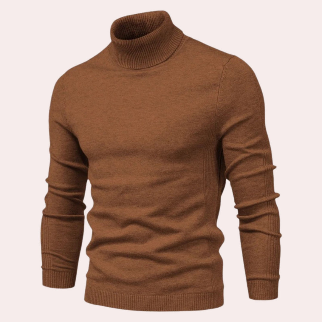 Casual Men's Turtleneck - Noah-Brown-S-Nora Luxe