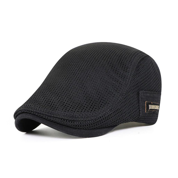 Casual Mesh Beret for Men - AirFlow-Black-Nora Luxe