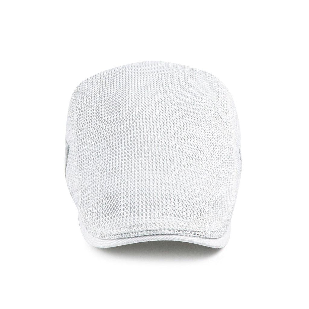Casual Mesh Beret for Men - AirFlow-White-Nora Luxe