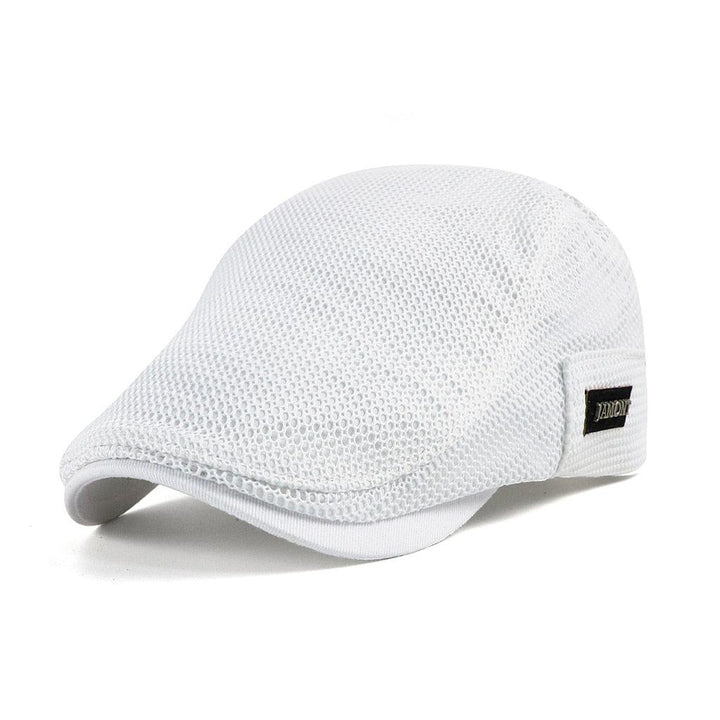 Casual Mesh Beret for Men - AirFlow-White-Nora Luxe