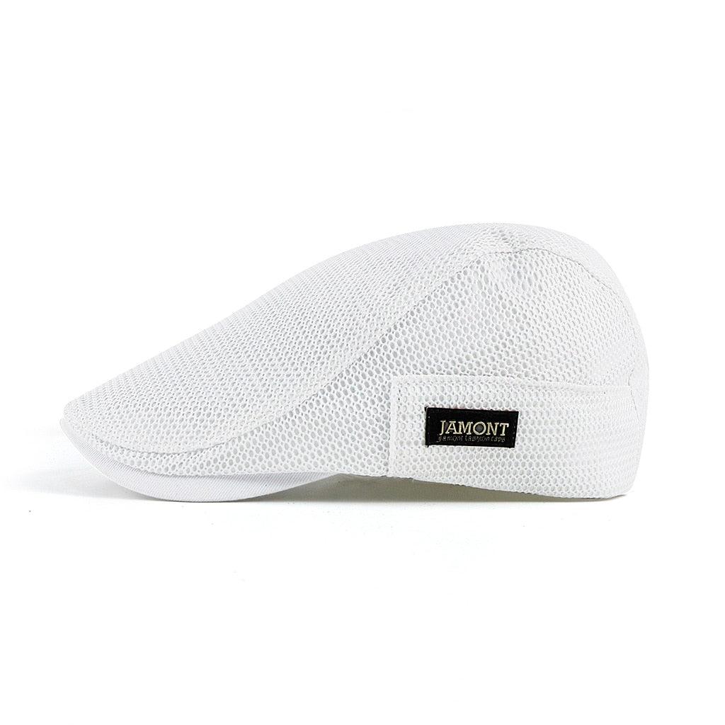 Casual Mesh Beret for Men - AirFlow-White-Nora Luxe