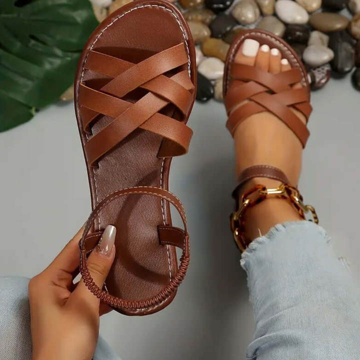 Casual Sandals for Women - Lina-Brown-4.5-Nora Luxe