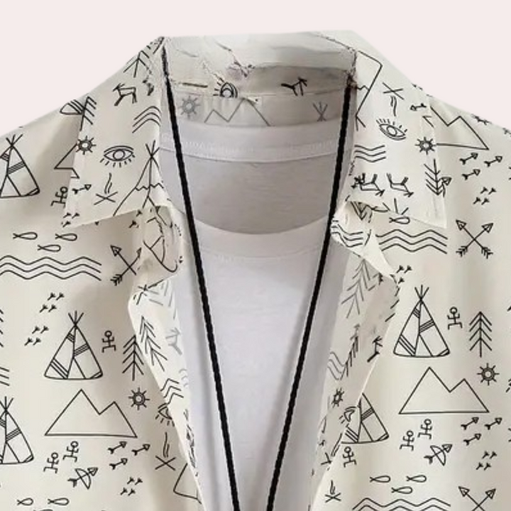 Casual Shirt with Print for Men - Emilio-S-Nora Luxe