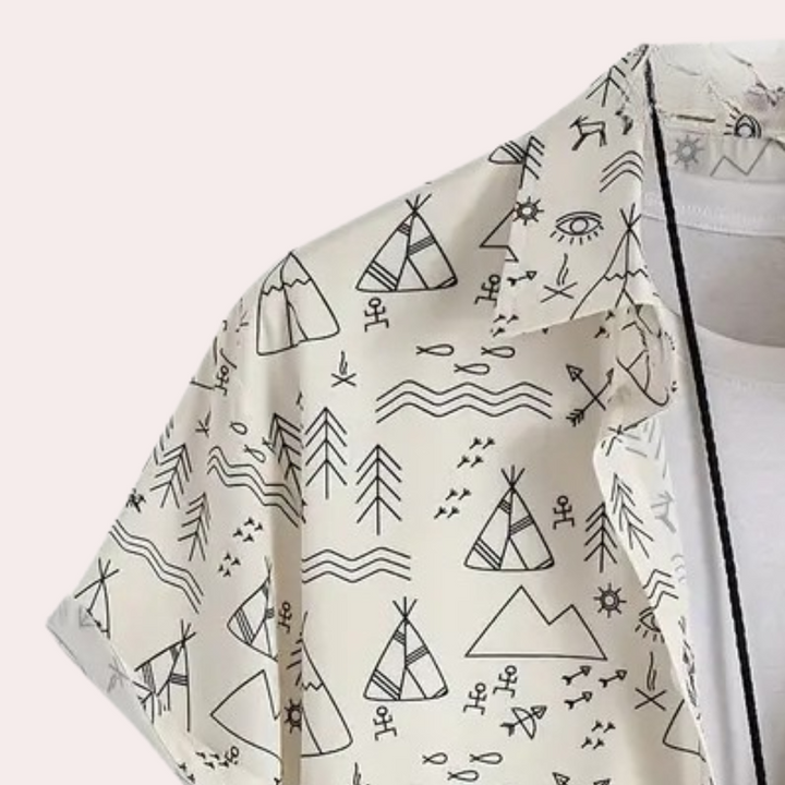 Casual Shirt with Print for Men - Emilio-S-Nora Luxe