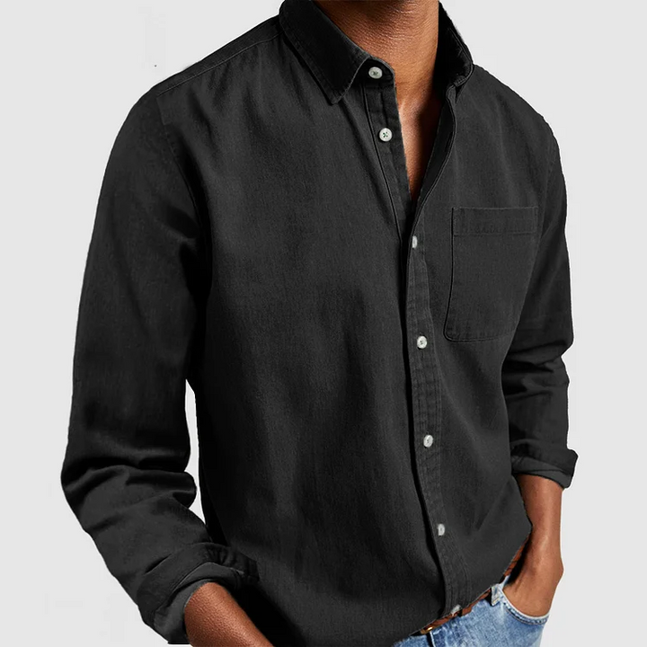 Casual Shirt with Stylish Details - Evan-Black-S-Nora Luxe
