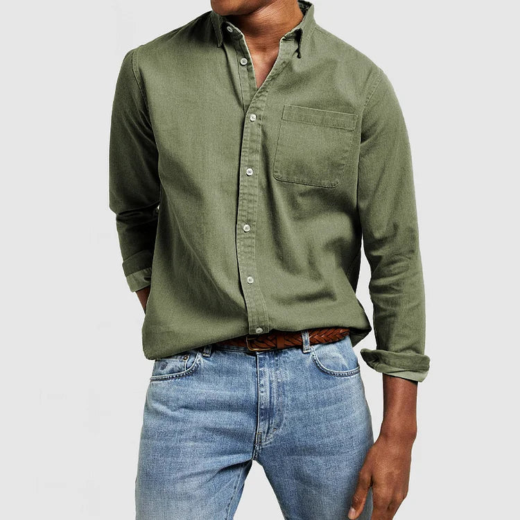 Casual Shirt with Stylish Details - Evan-Dark blue-S-Nora Luxe