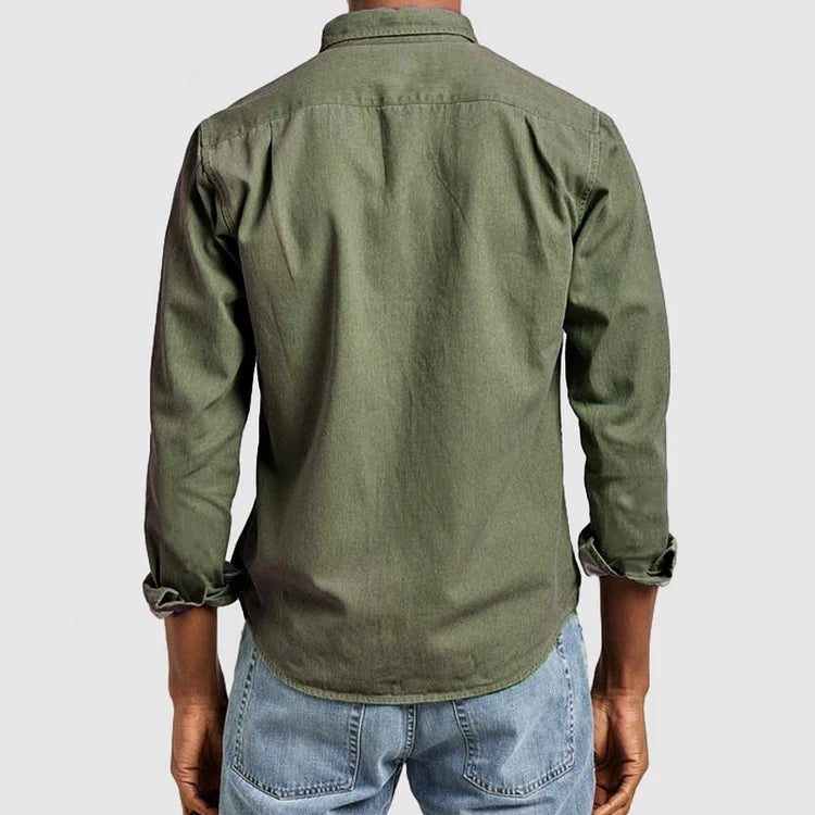 Casual Shirt with Stylish Details - Evan-Dark blue-S-Nora Luxe