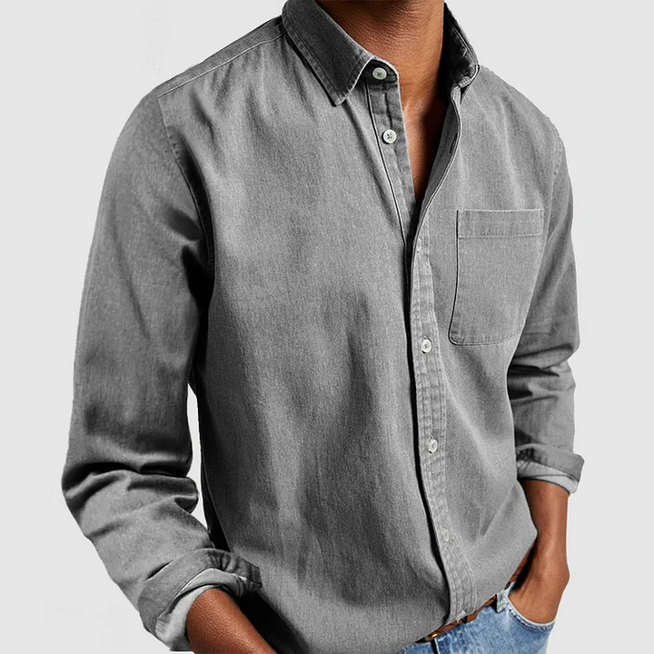 Casual Shirt with Stylish Details - Evan-Gray-S-Nora Luxe