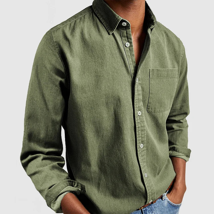 Casual Shirt with Stylish Details - Evan-Green-S-Nora Luxe