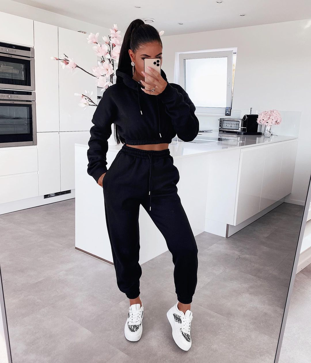 Casual Soft Jogging Set - Ella-Black-S-Nora Luxe