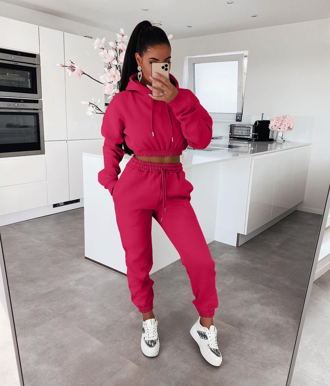 Casual Soft Jogging Set - Ella-Fuchsia-S-Nora Luxe