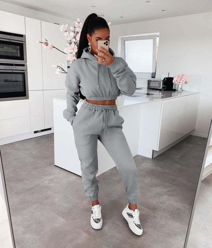 Casual Soft Jogging Set - Ella-Gray-S-Nora Luxe