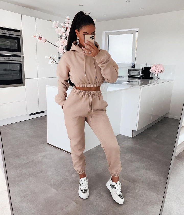 Casual Soft Jogging Set - Ella-Light Brown-S-Nora Luxe