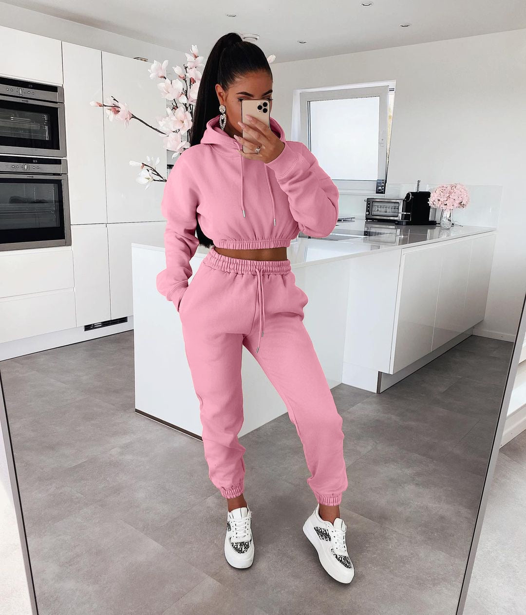 Casual Soft Jogging Set - Ella-Pink-S-Nora Luxe