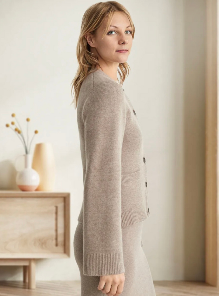 Casual Soft Ladies' Cardigan with Buttons - Noa-Ivory-XS-Nora Luxe
