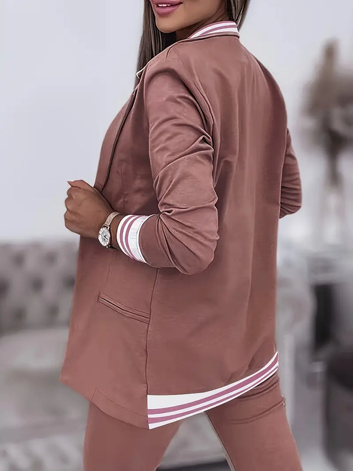 Casual Streetwear Striped Set - Sophie-Pink-M-Nora Luxe