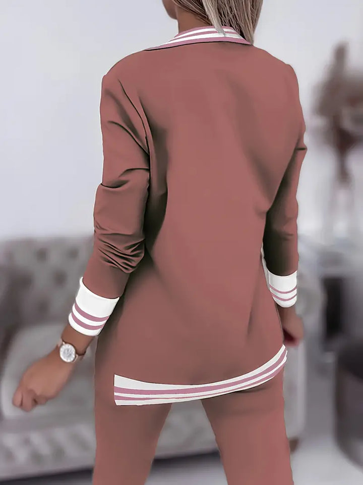 Casual Streetwear Striped Set - Sophie-Pink-M-Nora Luxe