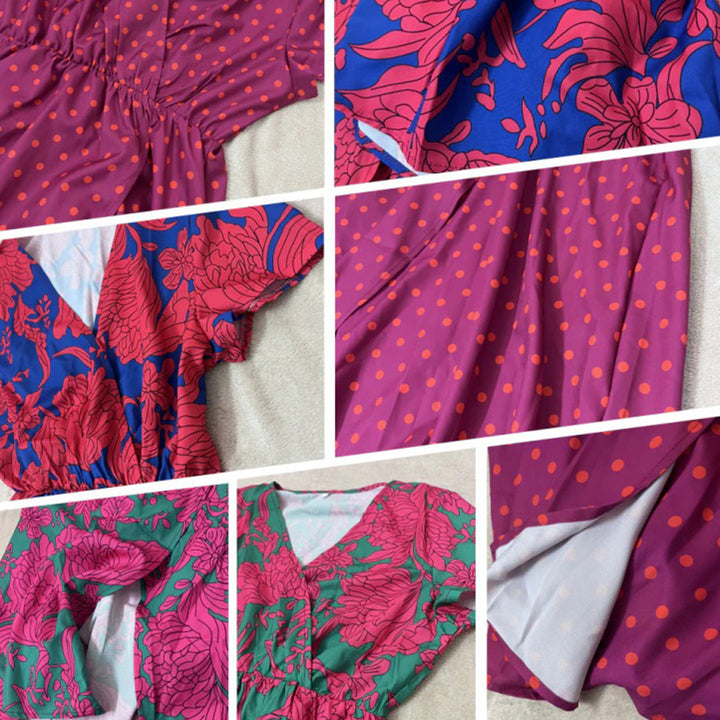 Casual Summer Dress - Luna-Red/Blue-S-Nora Luxe