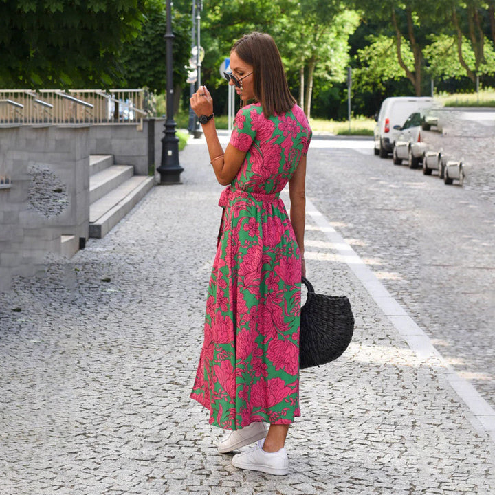 Casual Summer Dress - Luna-Red/Blue-S-Nora Luxe