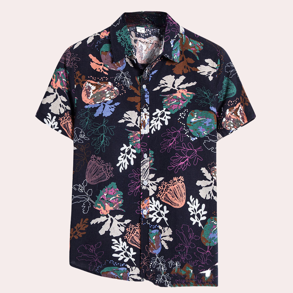 Casual Summer Shirt for Men - Dante-Blue-S-Nora Luxe