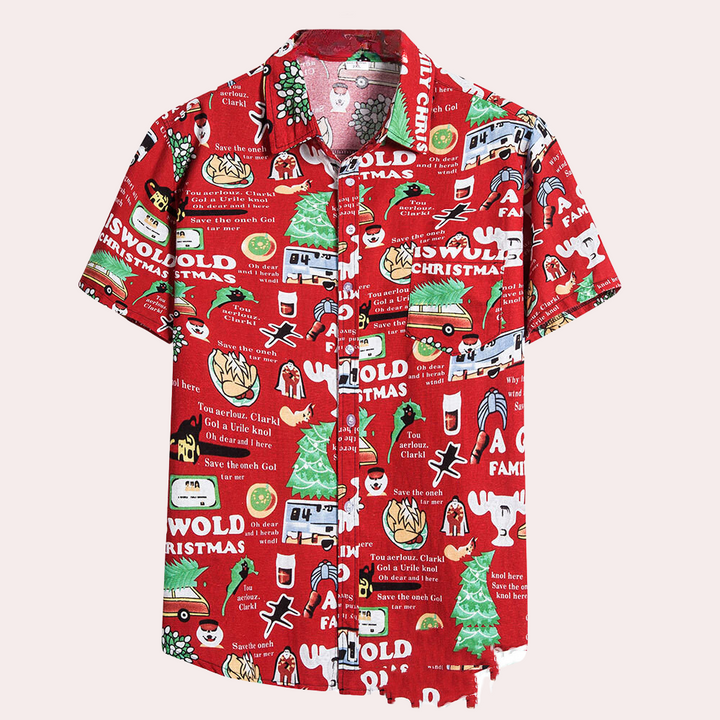 Casual Summer Shirt for Men - Dante-Red-S-Nora Luxe