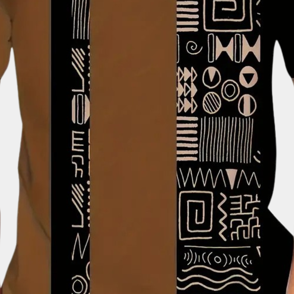 Casual T-Shirt with Color Blocks for Men - Milo-S-Nora Luxe