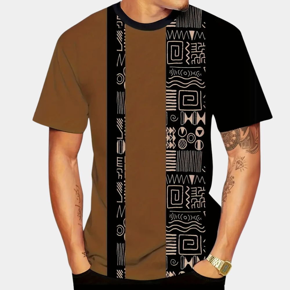 Casual T-Shirt with Color Blocks for Men - Milo-S-Nora Luxe