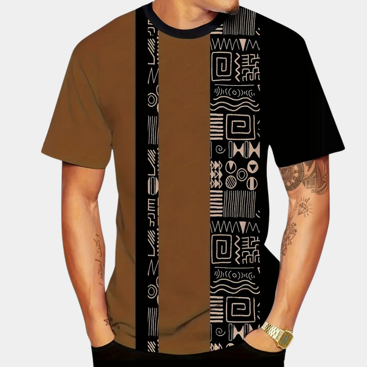 Casual T-Shirt with Color Blocks for Men - Milo-S-Nora Luxe