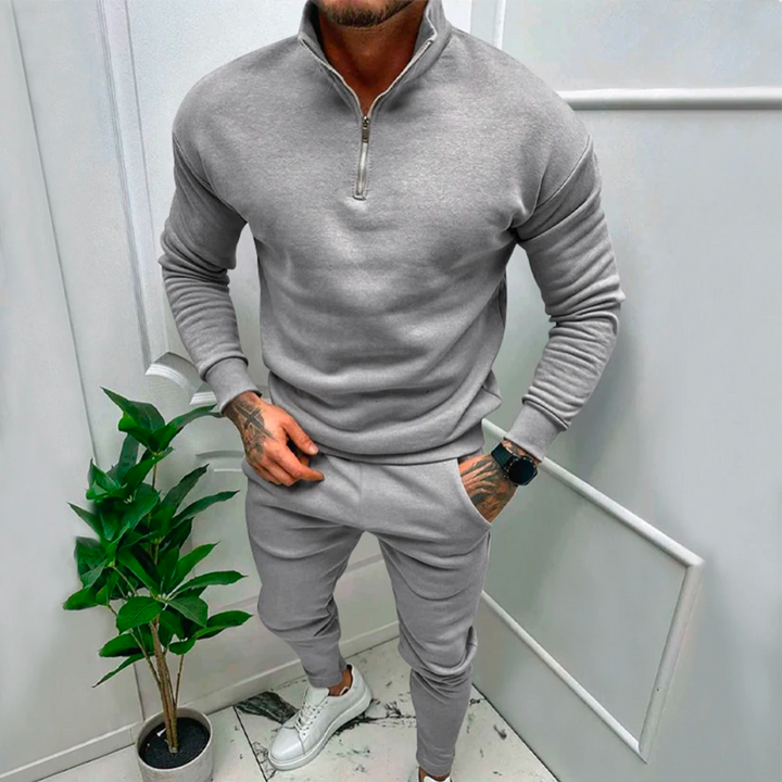 Casual Two-Piece Men's Set - Jasper-Gray-S-Nora Luxe
