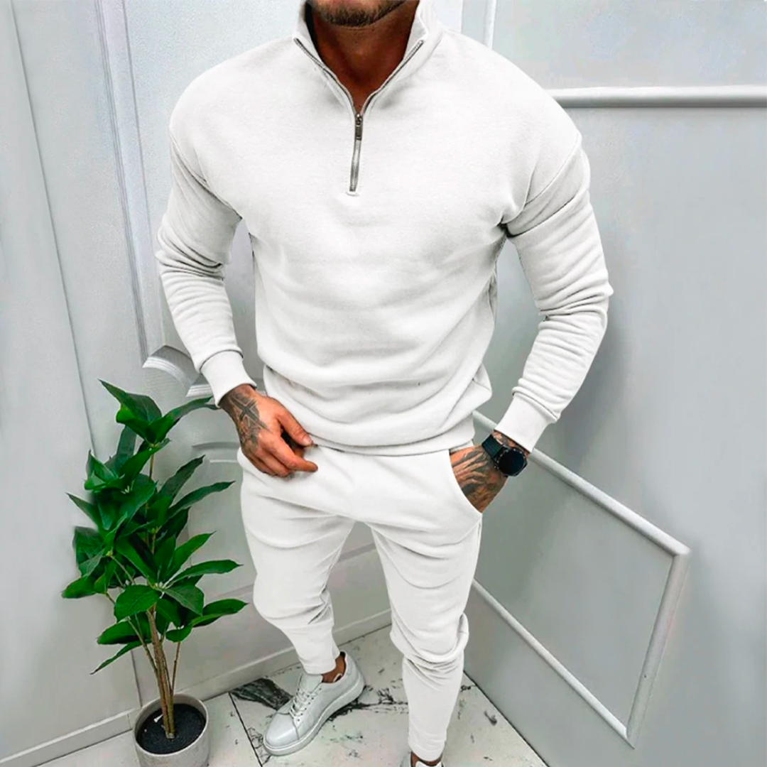 Casual Two-Piece Men's Set - Jasper-Gray-S-Nora Luxe