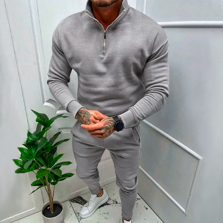 Casual Two-Piece Men's Set - Jasper-Gray-S-Nora Luxe