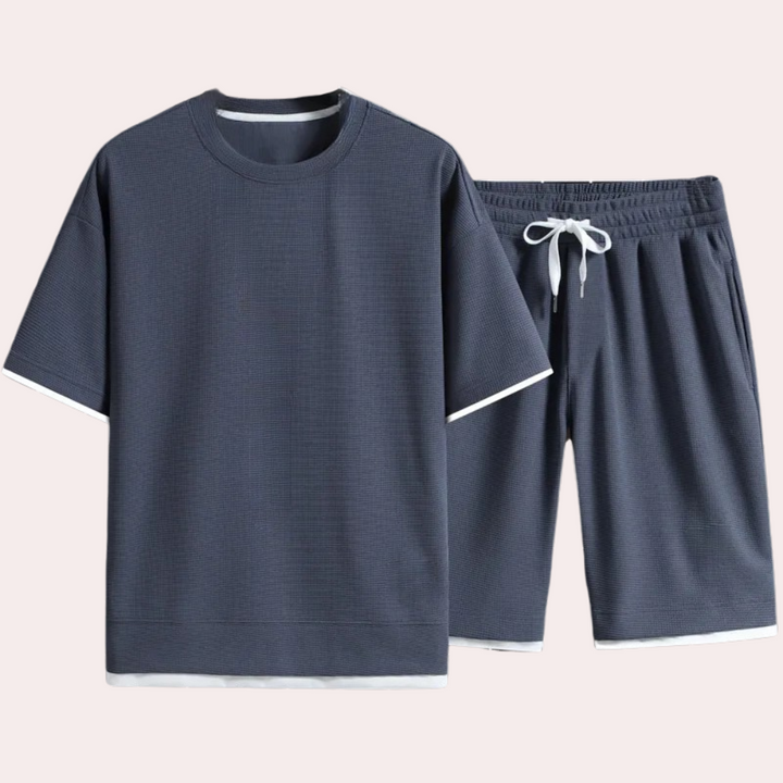 Casual Two-Piece Summer Set for Men - Jules-Gray-S-Nora Luxe