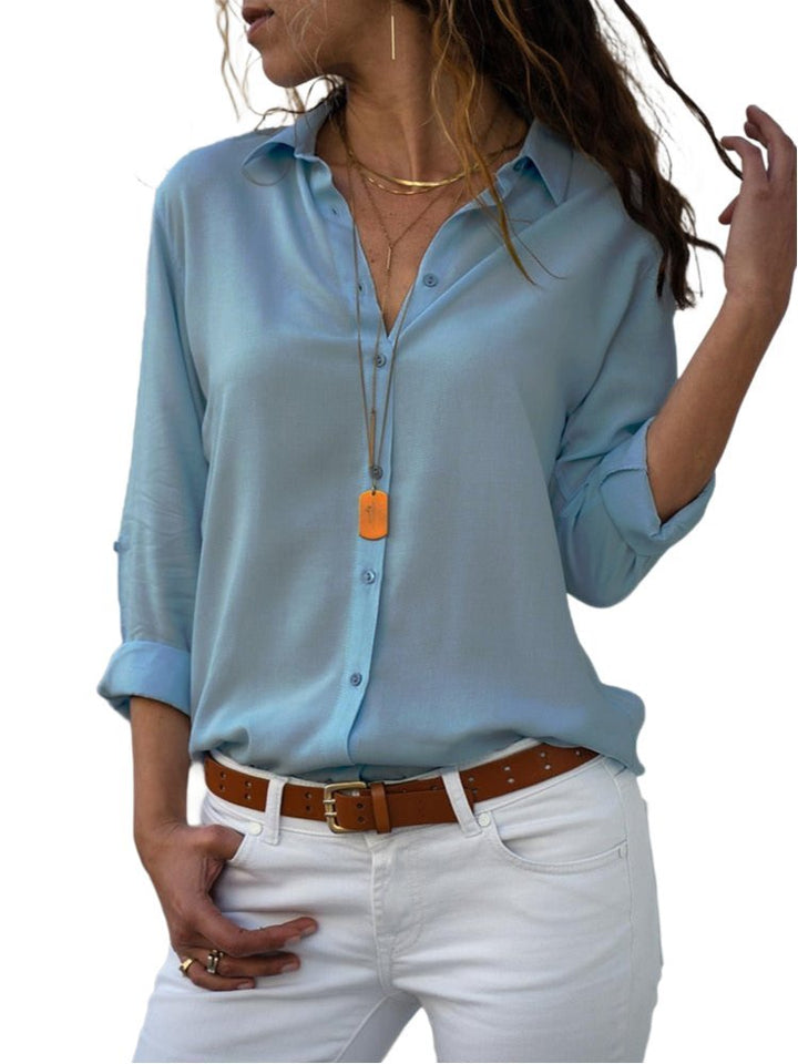 Casual Women's Blouse with Timeless Style - Mira-Light blue-S-The Livary