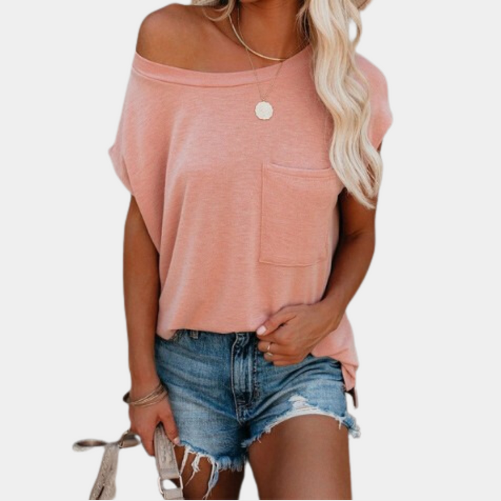Casual Women's Summer T-Shirt – Linae-Pink-S-State of Style