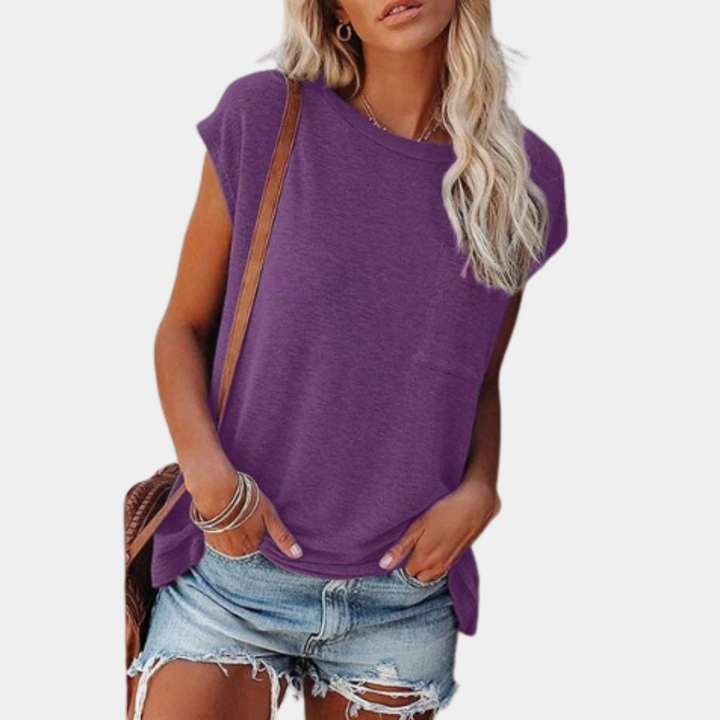 Casual Women's Summer T-Shirt – Linae-Purple-S-State of Style