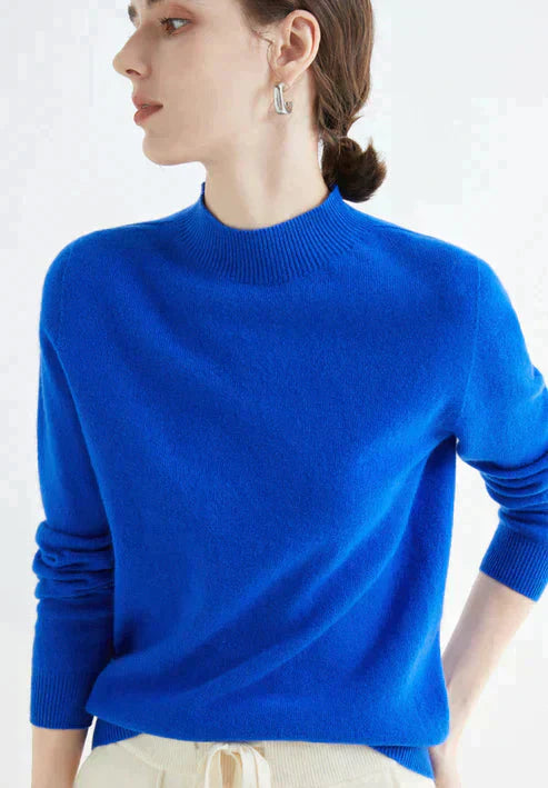 Casual Women's Sweater - Livia-Blue-M-Nora Luxe