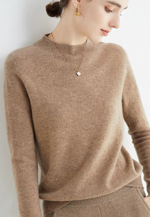 Casual Women's Sweater - Livia-Brown-M-Nora Luxe