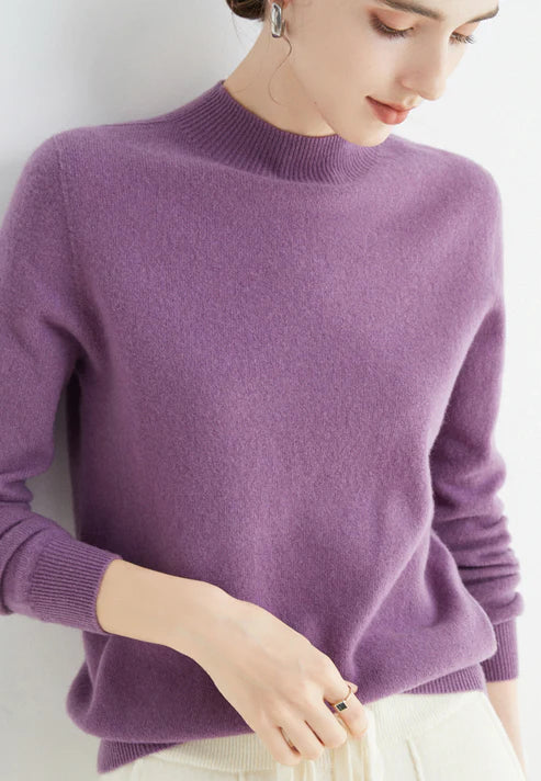 Casual Women's Sweater - Livia-Dark Purple-M-Nora Luxe