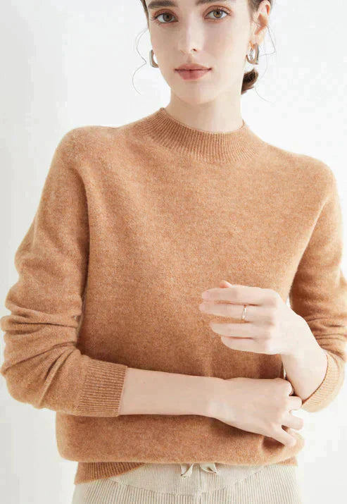 Casual Women's Sweater - Livia-Light Orange-M-Nora Luxe