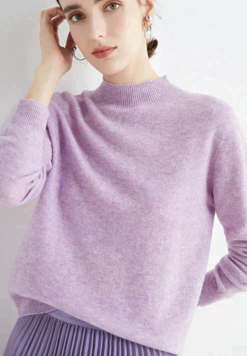 Casual Women's Sweater - Livia-Light Purple-M-Nora Luxe