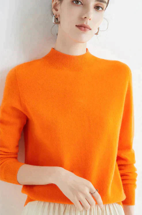 Casual Women's Sweater - Livia-Orange-M-Nora Luxe