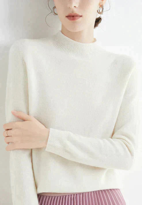 Casual Women's Sweater - Livia-White-M-Nora Luxe